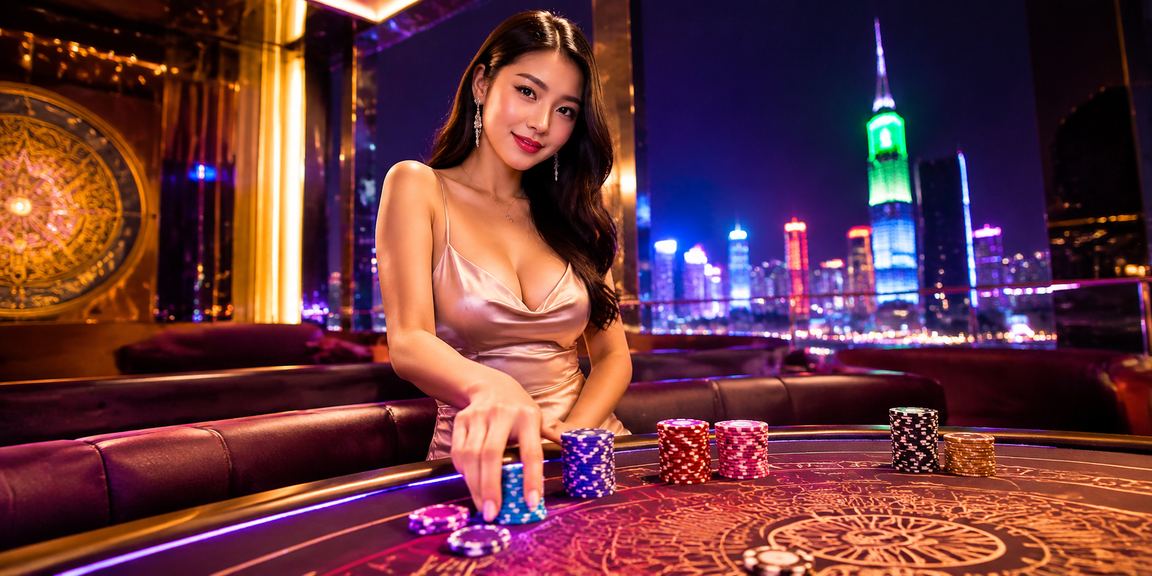 Không gian giải trí casino neon sôi động tại TP. Hồ Chí Minh về đêm