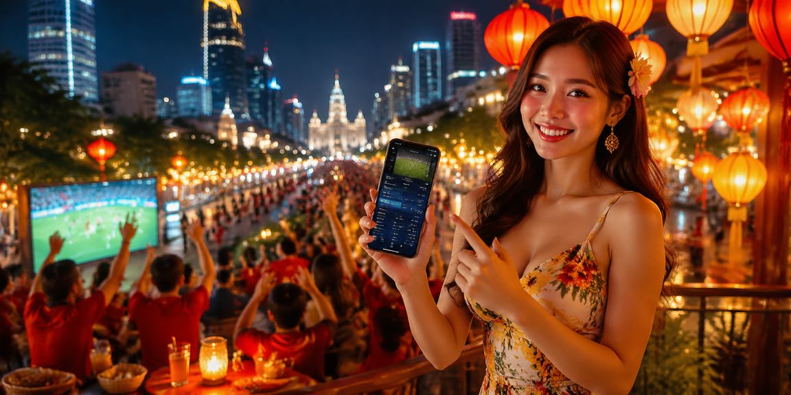 Người chơi eSports betting tại TP. Hồ Chí Minh dưới ánh đèn lồng lễ hội về đêm