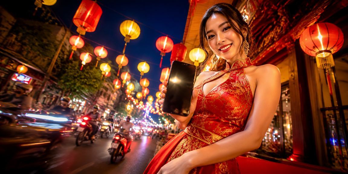Người dùng nhận tiền thưởng đăng ký tại chợ đêm Huế, không khí lễ hội sôi động